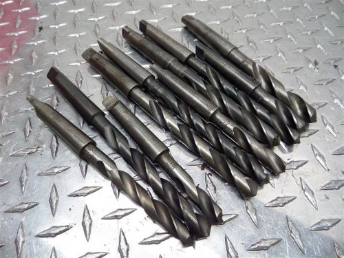 Lot of 10 no 2 mt morse taper drill bits 17/32&#034; to 21/32&#034; diameter size range for sale