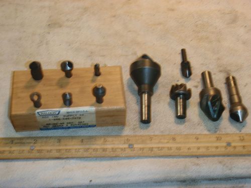 Weldon machinist lathe mill lot of deburr counter sink end mill s lot qty of 11 for sale