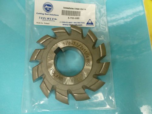 CONVEX MILLING CUTTER 5/8&#034; CIRCLE DIAx3-1/2&#034; ODx1-1/4&#034; HOLE HIGH SPEED NEW$57.65