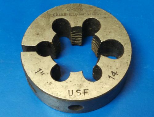 Gtd greenfield 1&#034;-14 usf round die - 2-1/4&#034; diameter - made in usa for sale