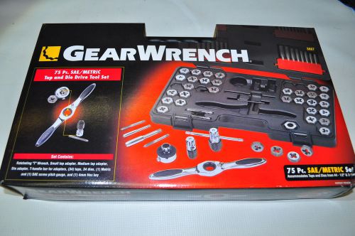 KD GearWrench 3887 75 Pc Tap &amp; Die Set SAE &amp; Metric Combo set with T ratchet hdl