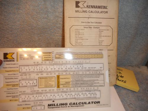 Machinists 12/17FP BUY NOW  PERFECT Kennametal Threading  Calculator MINT !!!!!