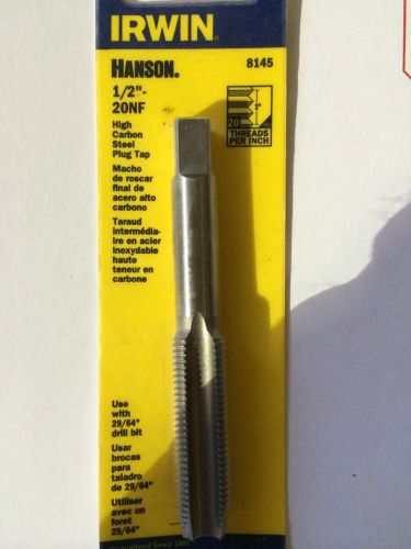 HANSON Irwin Fractional Plug Tap Size 1/2&#034;-20NF Industrial Tool #8145