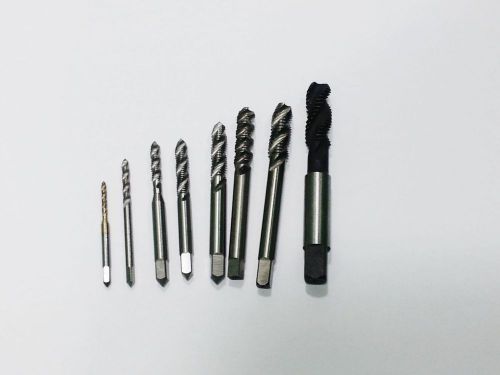 New 8 pcs of 2/3/4/5/6/7/8/10 mm kit metric hss spiral right hand tap for sale