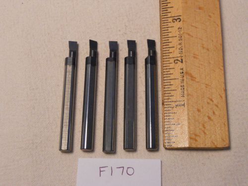 5 USED SOLID CARBIDE BORING BARS. 1/4&#034; SHANK. MICRO 100 STYLE. B-200400 (F170}