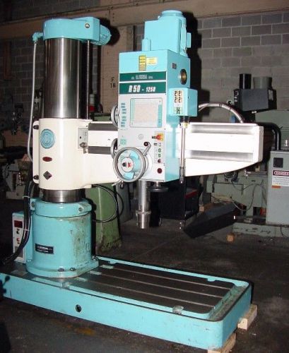 4&#039; Arm 12&#034; Col Dia Breda R50-1250 RADIAL DRILL, Power Elevation &amp; Clamping, #5MT