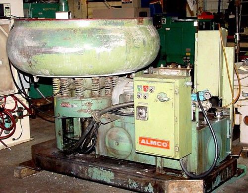 20 cu. ft. almco or20 vibratory finisher, round bowl, panel timer, 15 h.p. for sale