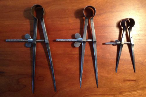 Antique lot 3 CALIPER SCRIBE COMPASS MEASURE LAYOUT MACHINIST TOOL Hilger Boker