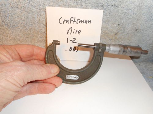 Machinists 11/27 buy now craftsman (brown sharpe) nice ! 1-2 micrometer for sale