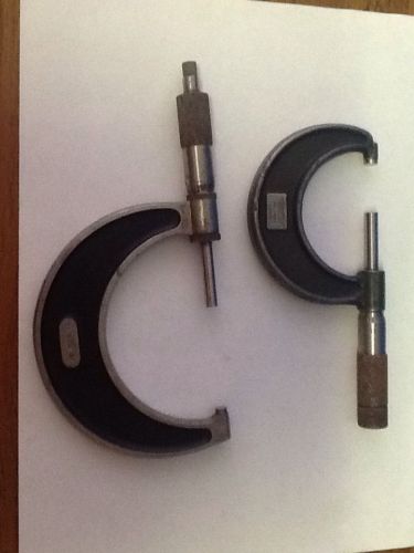 The l.s. starrett co micrometer caliper set 2 - 3 inch and 1 - 2 inch for sale