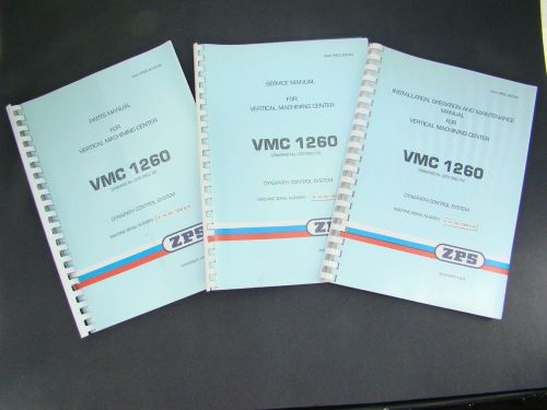 ZPS Vertical Machining Center VMC1260 Manual Set Maintenance, Service, &amp; Parts