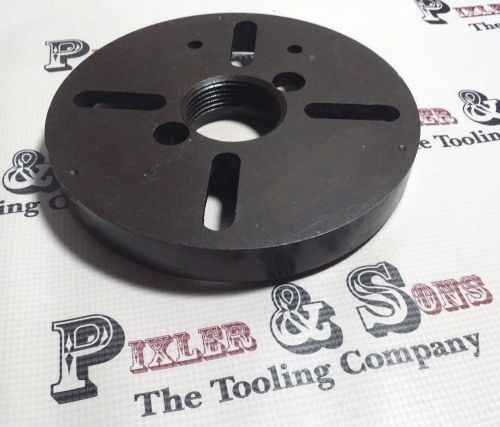 HEAVY DUTY 8&#034; LATHE CHUCK SLOTTED MOUNTING PLATE W/ 2-3/16&#034; - 8 THREADED MOUNT