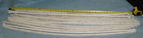 14 piece lot of virgin white teflon .5&#034; x .5&#034; x 42&#034;  plastic cut sheet ends for sale