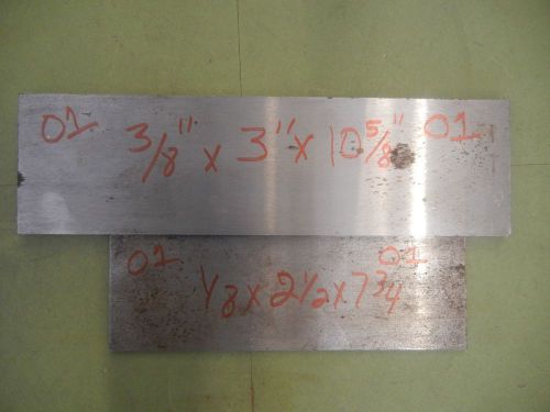 2 Hardening Flat Stock Steel O1 1/8 x 2 1/2 x 7 3/4&#034; 3/8 x 3 x 10 5/8 &#034;