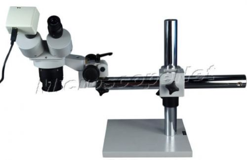 Binocular 20X-40X-80X Boom Stand Stereo Microscope w 1.3MP Digital Camera