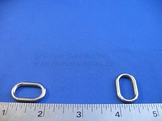 3/4&#034; nickel color oval metal ring for leather (5 pcs) for sale