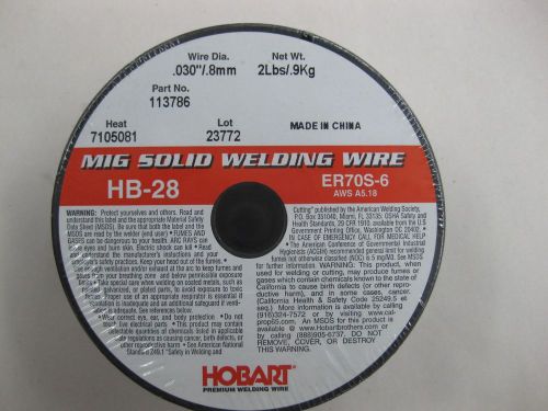 Hobart hb-28 mig solid welding wire er70s-6  aws. a5.18    2lb spool for sale