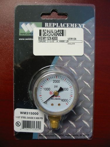 Weldmark replacement pressure gauge - 4000psi - 1.5&#034; for sale