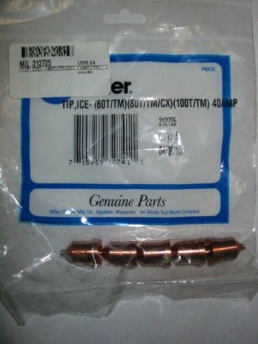 Miller 212725 plasma tip for ice-60t/80t/100t  40a qty5 for sale