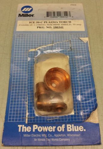 Miller ICE 50-C Plasma Torch Machine Shield Cap &amp; 3 Shielded Tips 180341 177890