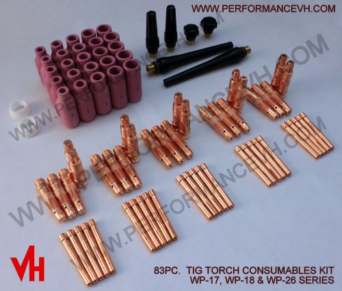 83pcs! usa tig collet back cap cup kit 17 18 26 series welding torch consumables for sale