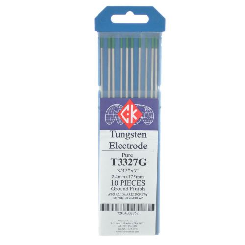 Ck t3327g pure 3/32&#039;&#039;  tig welding tungsten electrodes (10/pack) for sale