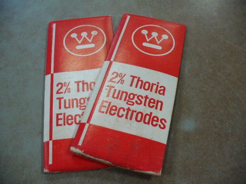 2% thoriated tungsten electrodes. 1/8&#034; dia. X 7&#034; long. 10 pack. LOT OF 2 PACKS
