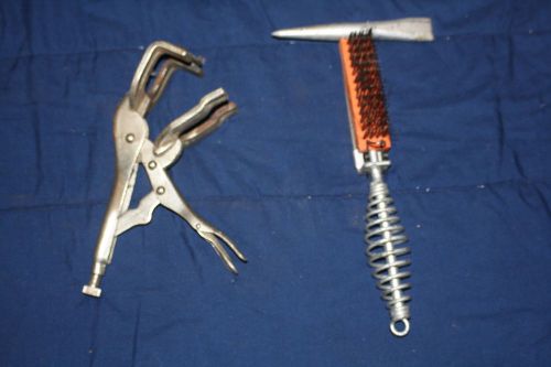 9&#034; Welders Clamp - Locking Pliers and Welding Chipping Hammer with file