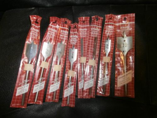 Lot of 8 Vintage Irwin Speedbor 88 Plus Electric Drill Wood Bits New Red Pouch