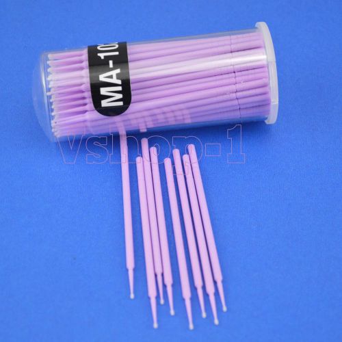 Dental Disposable Micro Applicator Brush Bendable 100 Pcs Purple Ultrafine V-1
