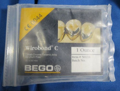 BEGO Wirobond C Cobalt-Chrome Ceramic Alloy, Beryllium Free. 1oz packet.