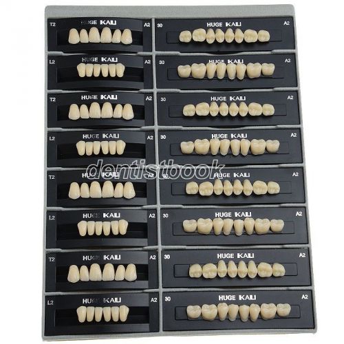 Ce 1 box dental synthetic polymer teeth t2-a2 4 suits per box 28 pieces per suit for sale