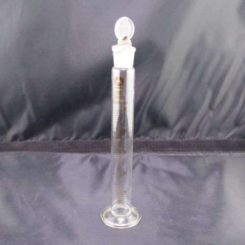 Graduated cylinder with stopper measuring 50ml lab glass new x5 for sale