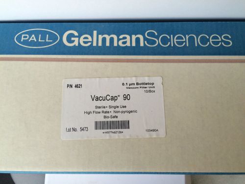 NEW Box of 10 Pall Gelman P/N 4621 0.1um Bottletop Vacuum Filter Unit VacuCap 90