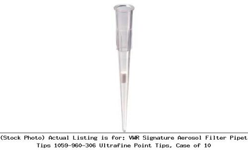 VWR Signature Aerosol Filter Pipet Tips 1059-960-306 Ultrafine Point Tips, Case