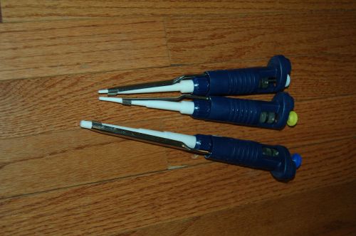 Vwr pipette pipettor set pipet variable 3 pipets  p10 p20 p1000 for sale