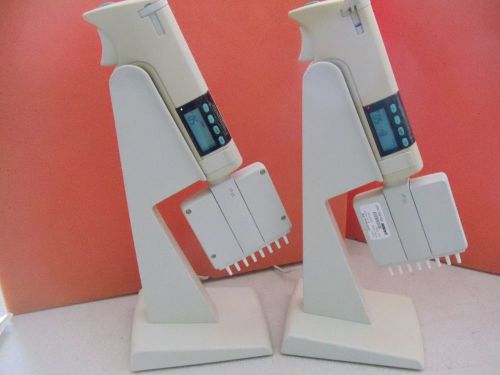 2 pcs 10ul  Finnpipette Pipettor,8 ch. w/2 chargerstand &amp; Adapter