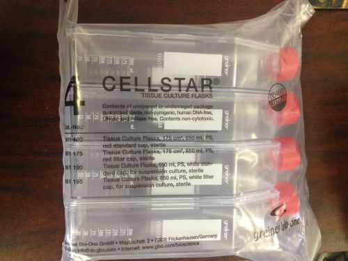 Lot of 8 Bags of Greiner Cell Star 650ml Tissue Flasks (4 Flasks/Bag) Cat 661175