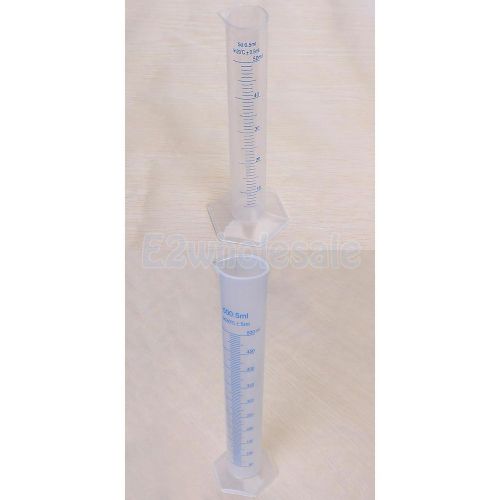 2x 50ml/500ml Plastic Graduated Cylinder Lab School Test Measuring Pouring Tool