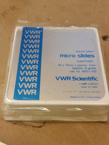 New VWR Premium Superfrost Frosted Microscope Slides 75 x 25 x 1mm 48311-702
