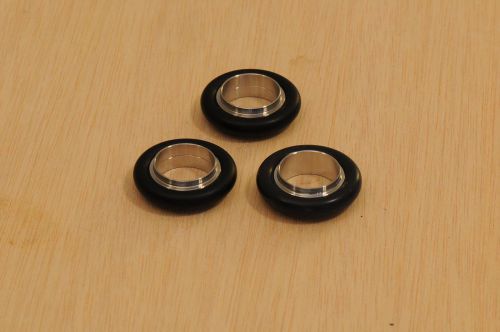 Three KF16 vacuum fitting clamp inner ring supports, NW16, KF-16, NW-16