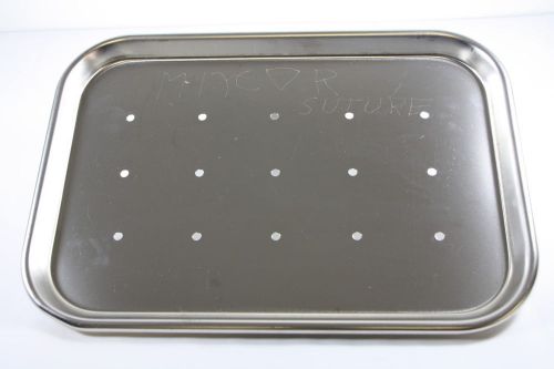Polar Ware Perforated Stainless Instrument Tray  15&#034; x 10-1/2&#034; x 1&#034; *Used*