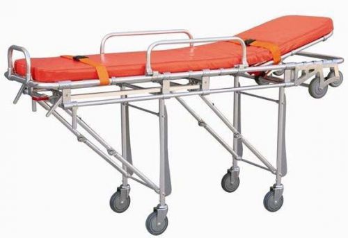 Medical Ambulance Stretcher Belt Foldable Wheels Portable Equipment Emergency