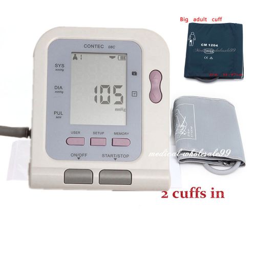 2.8&#039;&#039; lcd digital blood pressure monitor with 2 cuffs in--adult and big adult a+ for sale