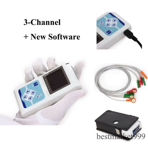 ECG Holter System 3 Channel Holter Recorder/Analyzer Ambulatory ECG EKG machine