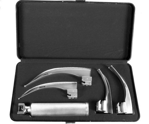 McIntosh Laryngoscope Set of 4 Blades + 1 Handle Diagnostic Surgical Instruments
