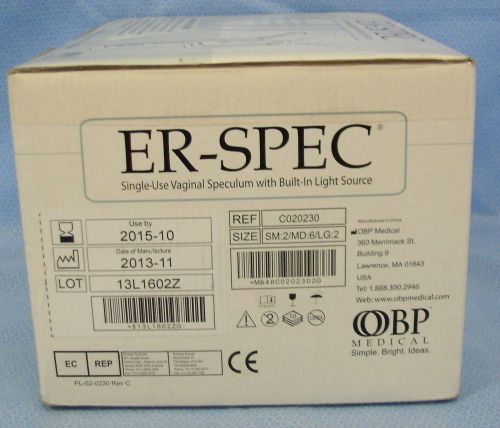 1 Bx/ 10 Assort. OBP Medical ER SPEC Vaginal Speculums w/ Light Source #C020230