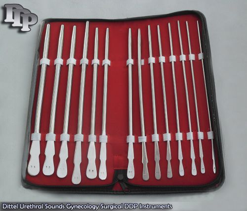 14 Pieces Set Of Dittel Urethral Sounds Gynecology Surgical DDP Instruments