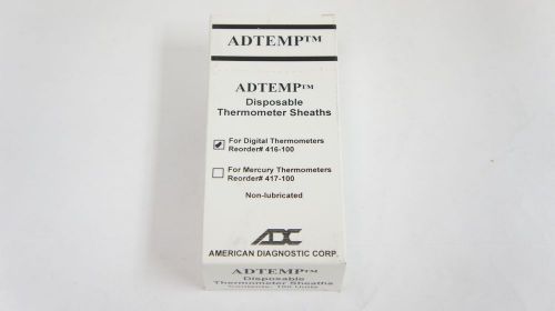 ADC 416-100 ADTEMP DISPOSABLE THERMOMETER SHEATHS ~ BOX OF 100