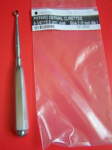 Piffard dermal curette 6-1/4&#034;, oval size 2(5 mm dia.) surgical dermal instrument for sale